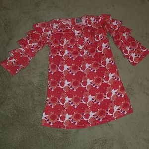 Kate Quinn organic dress white w/ red & orange